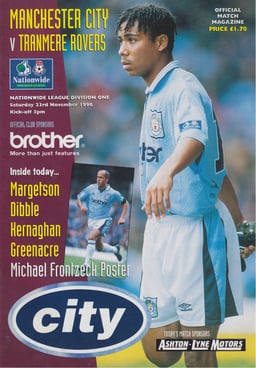 Manchester City v Tranmere Rovers programme cover